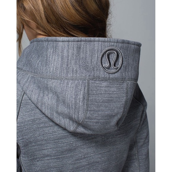 Lululemon Scuba Hoodie II Full Zip 6 Slate Gray Cotton Fleece Thumbholes W4A62S - Picture 4 of 16